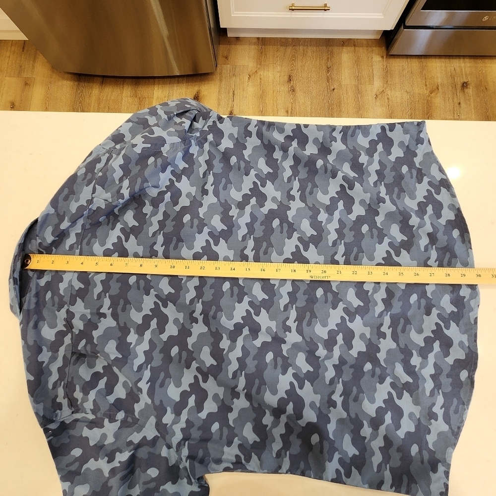 NWT Izod Saltwater Shirt Men's XL Blue Camouflage Untucked Long Sleeve Stretch - Picture 11 of 12